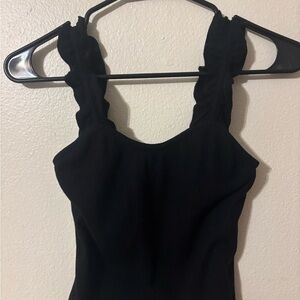 Willow Elegant Black Camisole with Ruffled Straps